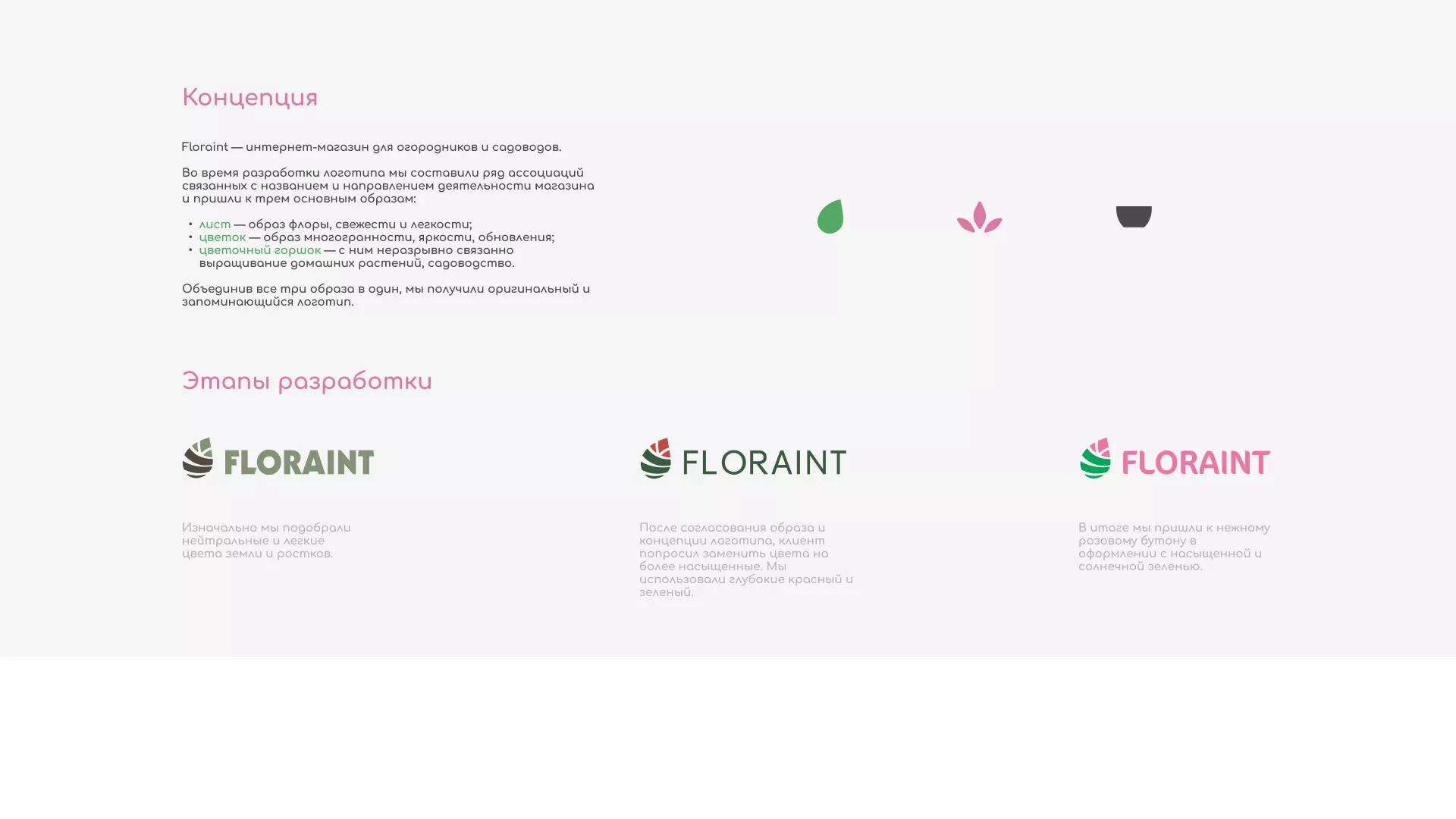 Создание логотипа и интернет-магазина «FLORAINT» в Электроуглях