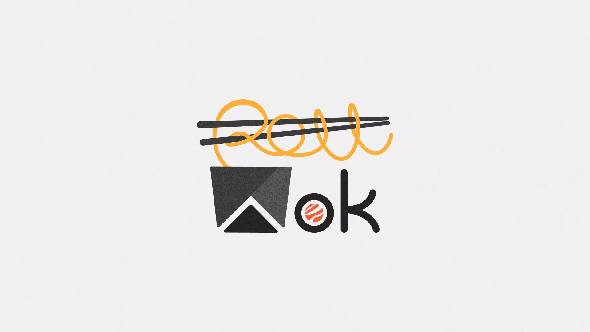 Разработка логотипа суши-бара «Roll Wok Club» в Электроуглях