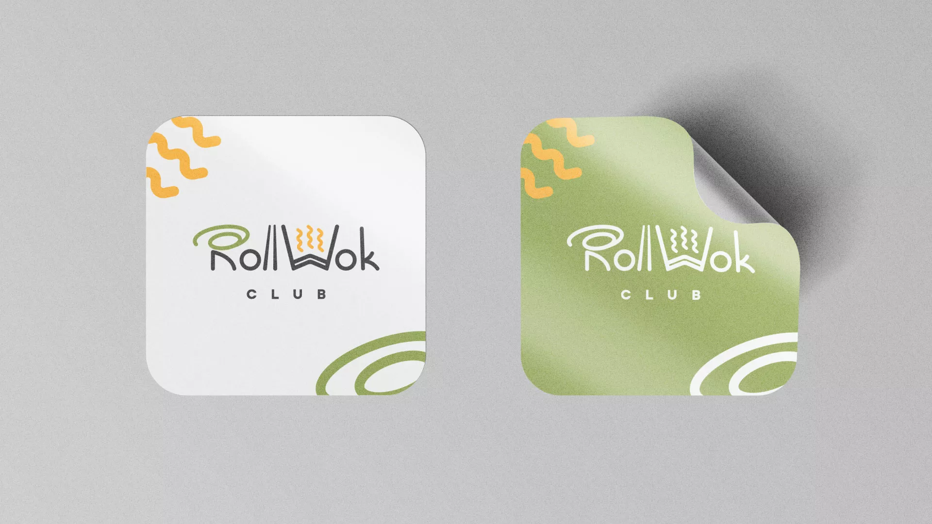 Разработка логотипа и фирменного стиля суши-бара «Roll Wok Club» в Электроуглях