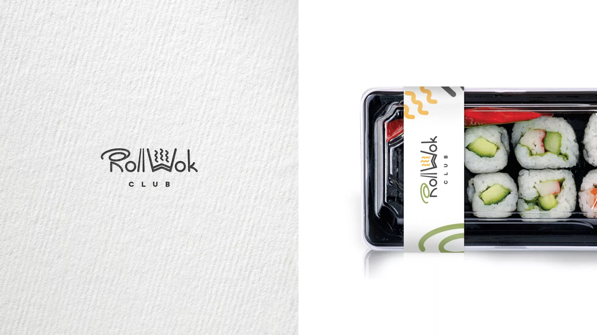 Разработка наклеек для суши-бара «Roll Wok Club» в Электроуглях